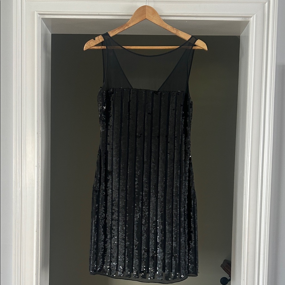 Aidan Mattox Black Sequin Mini Dress